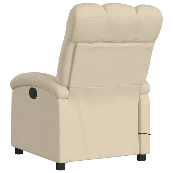 Massage Recliner Chair Cream Fabric (100% polyester), metal, plywood A949-371748