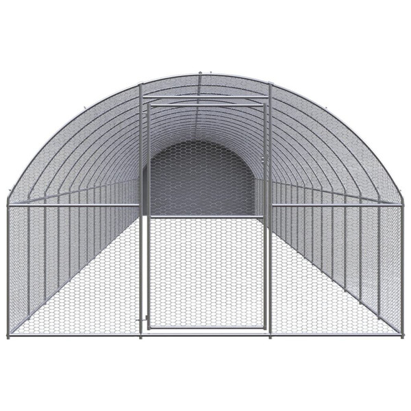 Chicken Coop Silver, Silver Grey Galvanized Steel, Polyethylene A949-3095479