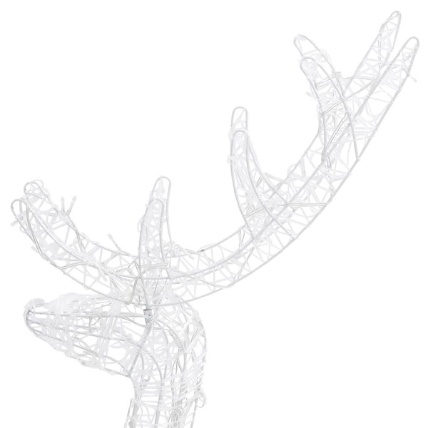 Reindeer Christmas Decoration Set of 3 Cool white Acrylic Large A949-3154346