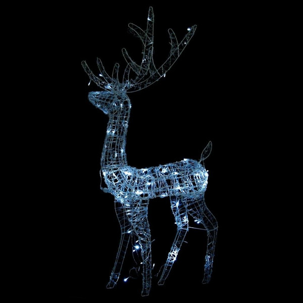 Reindeer Christmas Decoration Set of 3 Cool white Acrylic Large A949-3154346