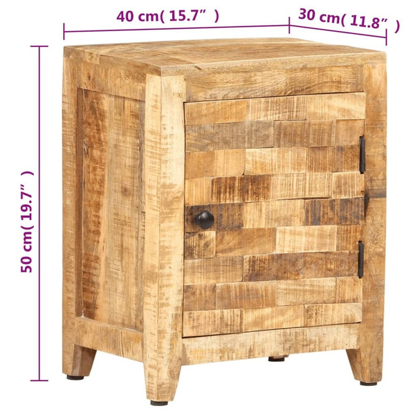 Bedside Cabinet Brown Solid Mango Wood Bedside Cabinet A949-320802