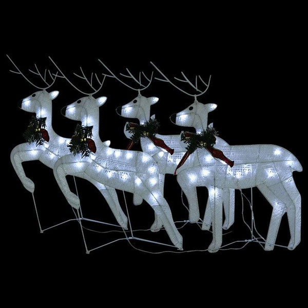 Christmas Reindeer Set of 4 White Mesh, metal Medium A949-3154270