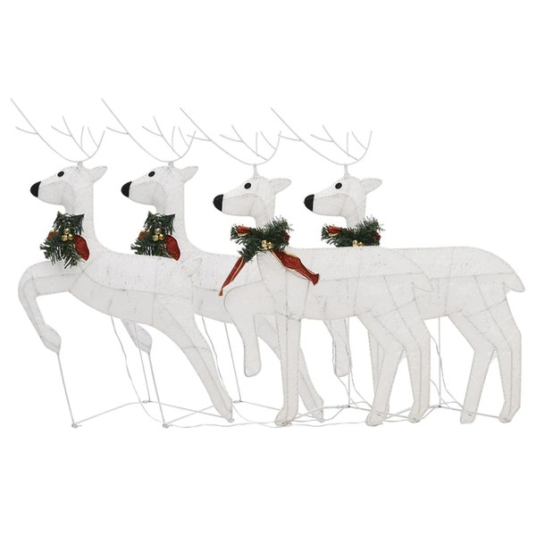 Christmas Reindeer Set of 4 White Mesh, metal Medium A949-3154270