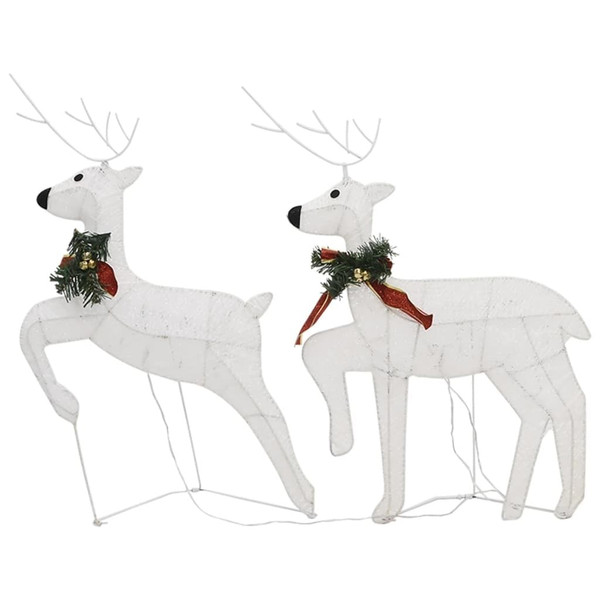 Christmas Reindeer Set of 4 White Mesh, metal Medium A949-3154270