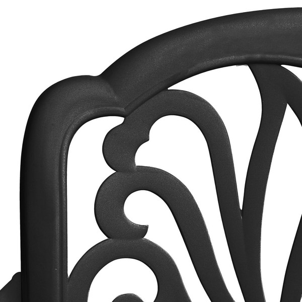 Bistro Set Black Cast Aluminum Standard Durable Bistro Set A949-3070575