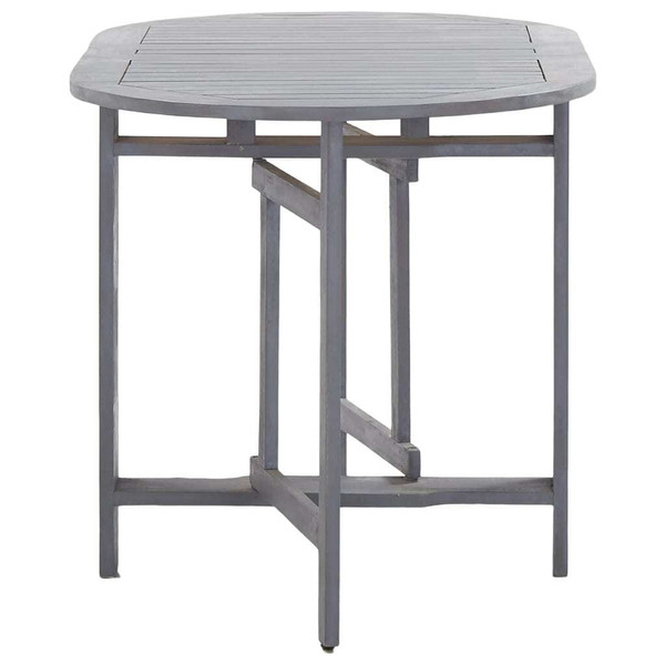 Dining Table Grey Solid Acacia Wood Medium Foldable A949-46325