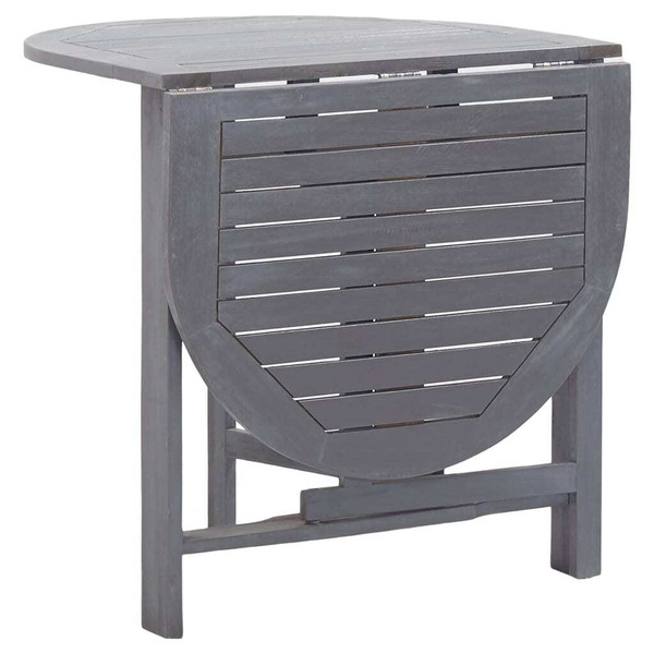 Dining Table Grey Solid Acacia Wood Medium Foldable A949-46325