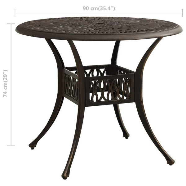 Garden Table Bronze Cast Aluminum Medium Attractive Design A949-315585