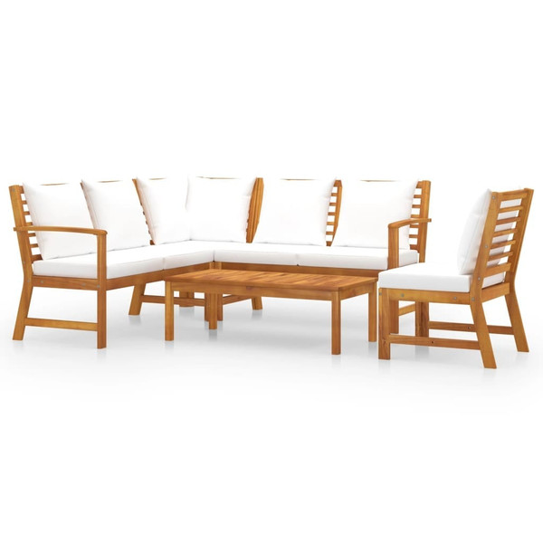 Bookshelf Board Cream Solid acacia wood 5 piece set A949-3057770