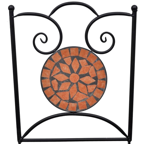 Garden Chair Set of 2 Terracotta Powder-coated steel, Ceramic A949-41529