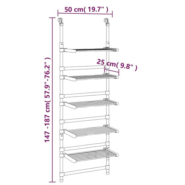 5-Tier Hanging Laundry Drying Rack Aluminum A949-344384