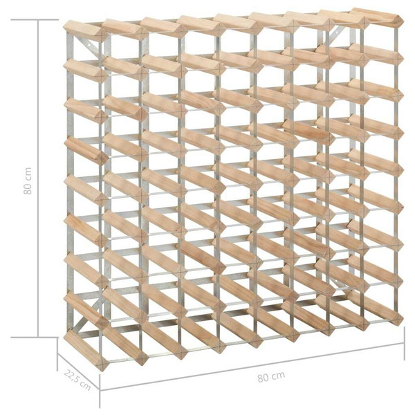 Wine Rack for 72 Bottles Solid Pinewood A949-282471