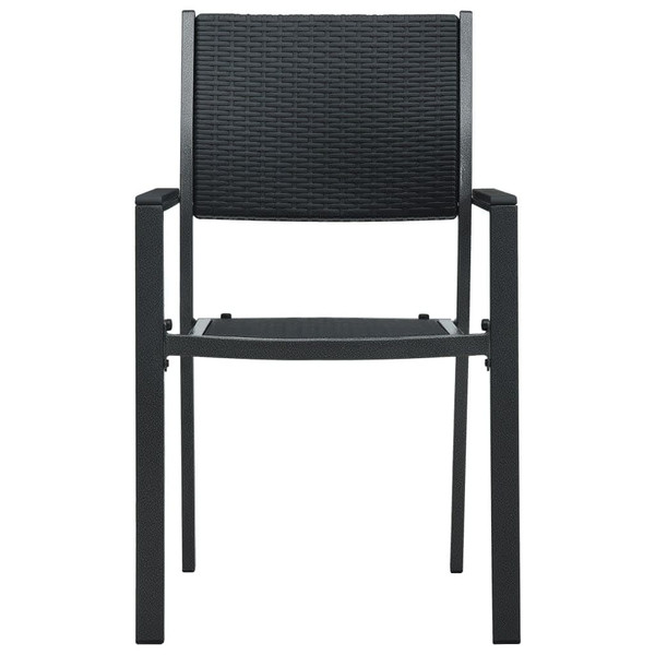 Garden Dining Set Black Powder-coated steel, plastic, glass A949-3099265