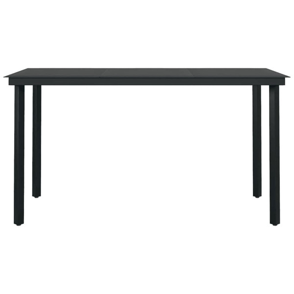 Garden Dining Set Black Powder-coated steel, plastic, glass A949-3099265