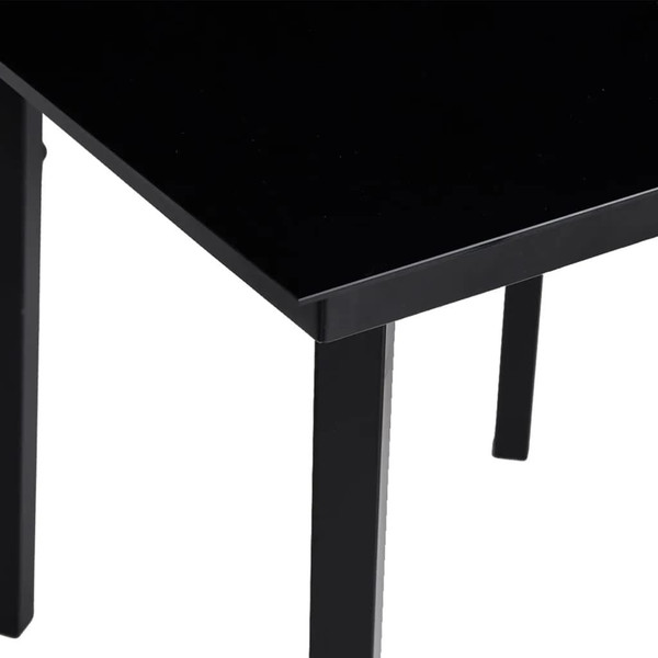 Garden Dining Set Black Powder-coated steel, plastic, glass A949-3099265
