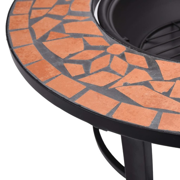 Mosaic Fire Pit Terracotta 26.8" Ceramic A949-46719