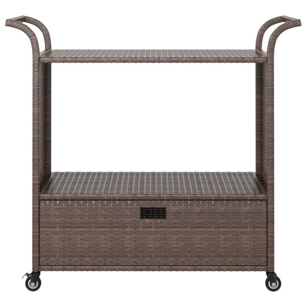 Bar Cart with Drawer Brown 39.4"x17.7"x38.2" Poly Rattan A949-316662