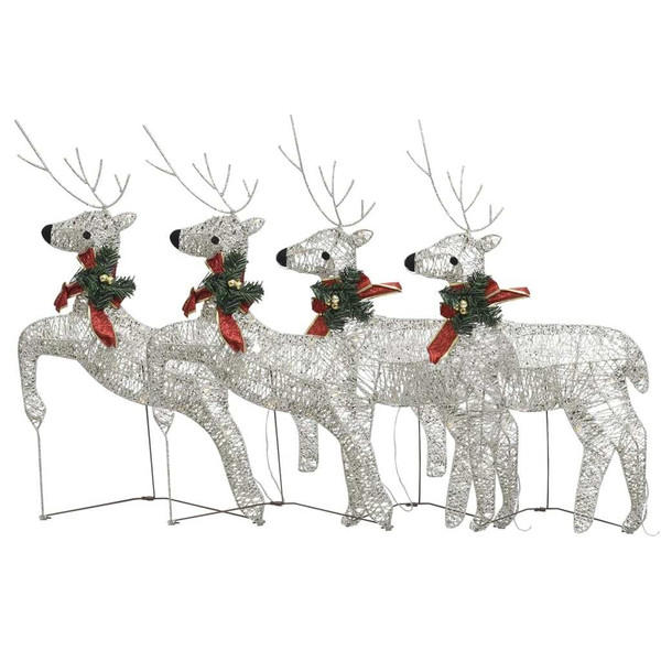 Christmas Reindeer Set of 4 Gold Mesh, Metal Medium A949-3154264