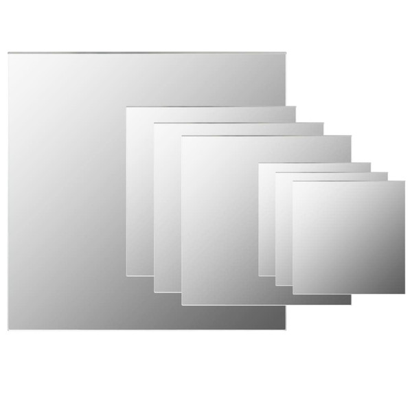 Wall Mirror Set of 7 Transparent Glass Small Decorative Inlays A949-245696