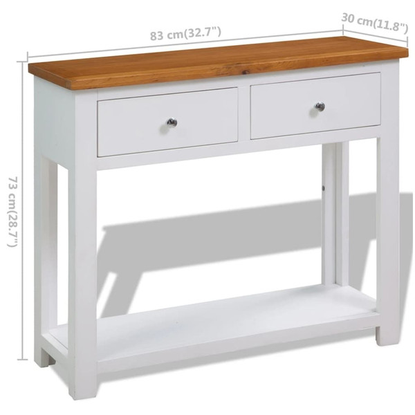 Console Table Brown and white Solid oak, solid acacia, MDF Compact A949-247124