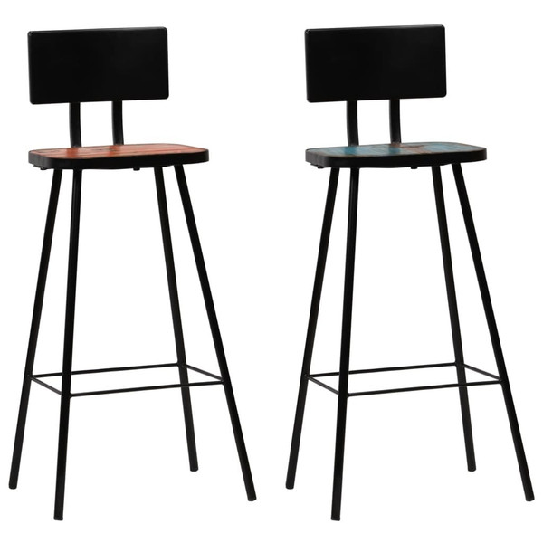 Bar Set Multicolour Solid Reclaimed Wood Medium Industrial A949-245398