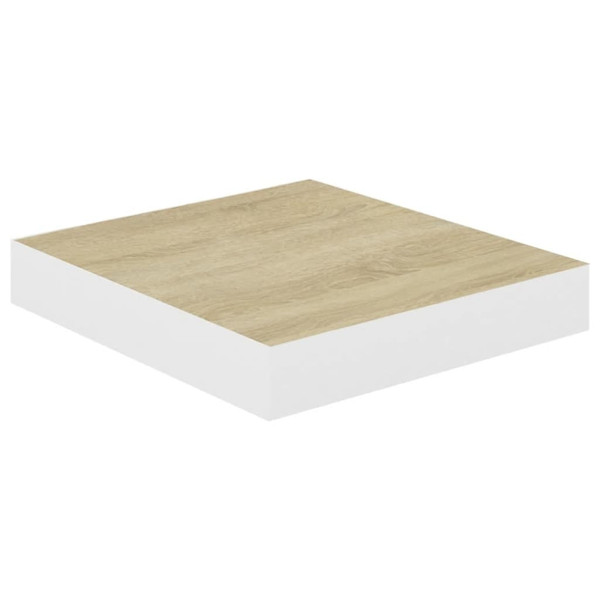 Wall Shelf Set of 2 Oak and White Honeycomb MDF, metal Small A949-326568