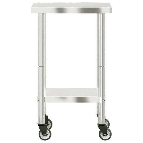 Kitchen Work Table with Wheels 21.7"x21.7"x33.5" Stainless Steel A949-376462