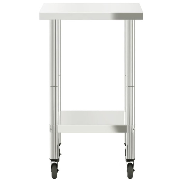 Kitchen Work Table with Wheels 21.7"x21.7"x33.5" Stainless Steel A949-376462