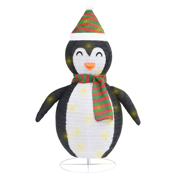 Snow Penguin Figure Black and White Fabric, Steel 47.2 in A949-328502
