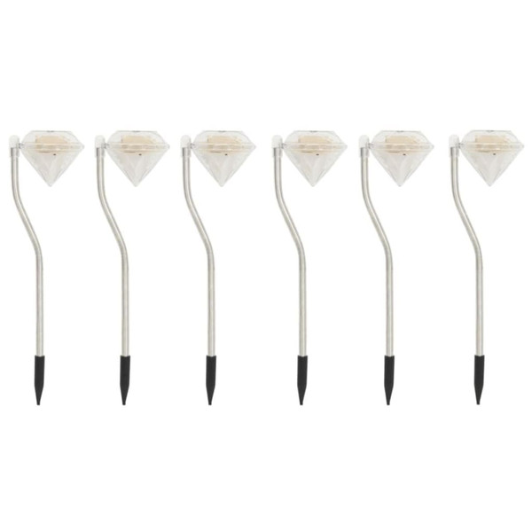 Garden Lamp Set of 6 Silver PP 3.5x3.1x11.6 in Solar A949-315694