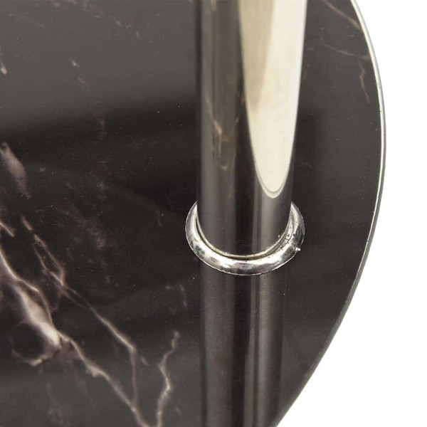 Side Table Transparent and Black Marble Tempered glass Small A949-322789