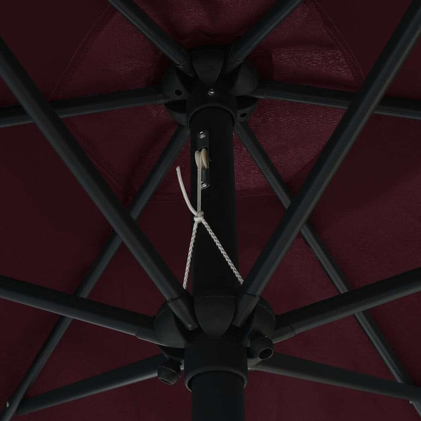 Garden Parasol Bordeaux Red Polyester, Aluminum Large Tiltable A949-47348