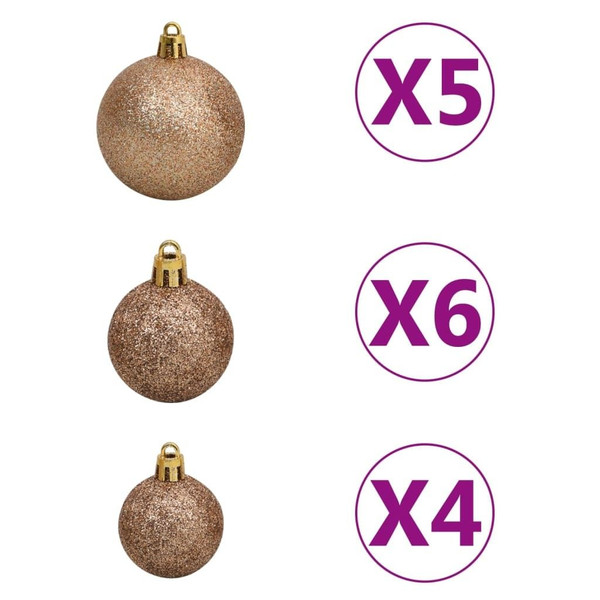 Christmas Ball Set Set of 61 Various Rose Gold Finishes A949-330097