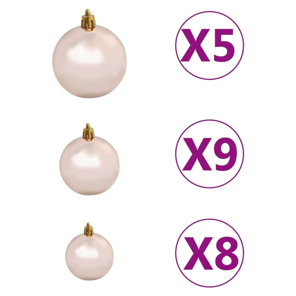 Christmas Ball Set Set of 61 Various Rose Gold Finishes A949-330097
