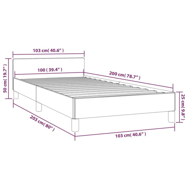 Bed Frame With Headboard Light grey A949-347450
