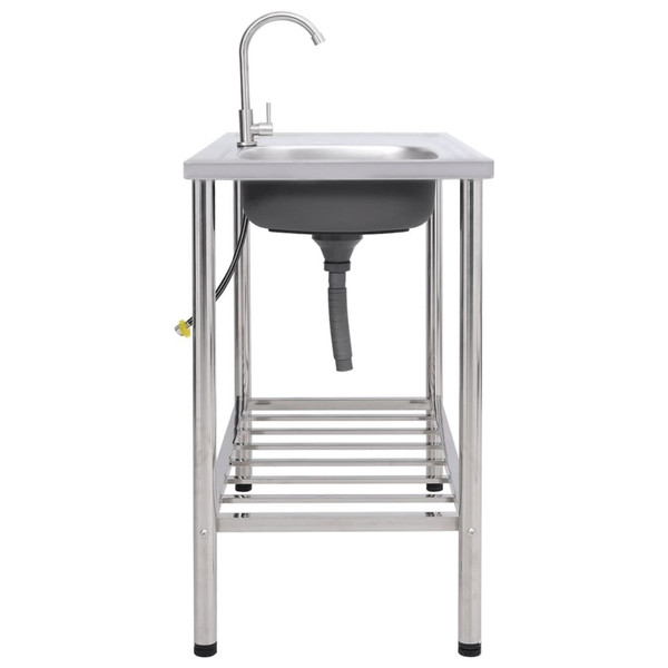 Camping Sink Single Basin with Tap Stainless Steel A949-151214