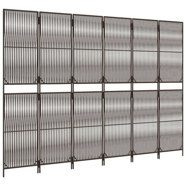 Room Divider 6 Panels Brown Poly Rattan A949-365401
