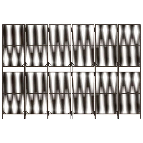 Room Divider 6 Panels Brown Poly Rattan A949-365401