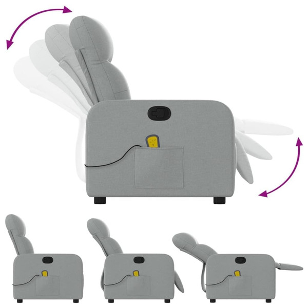 Massage Recliner Chair Light Grey A949-374206