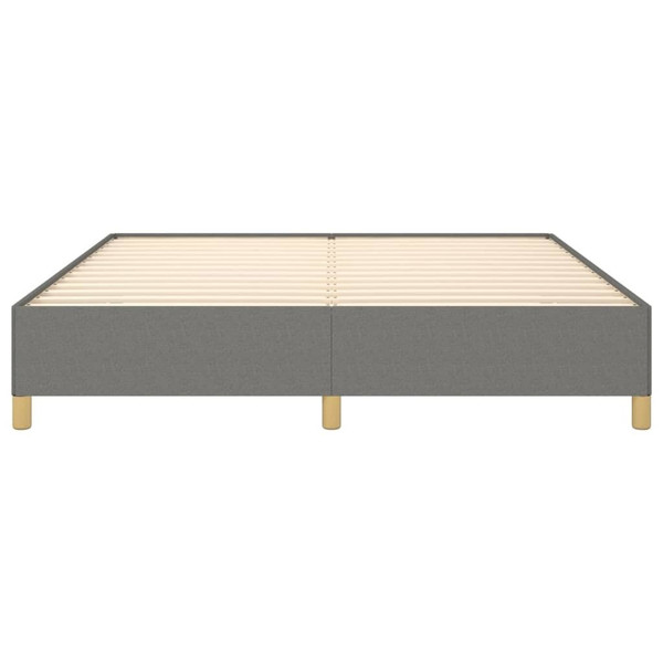 Bed Frame Dark Grey Polyester Fabric Double Bed Frame A949-347213
