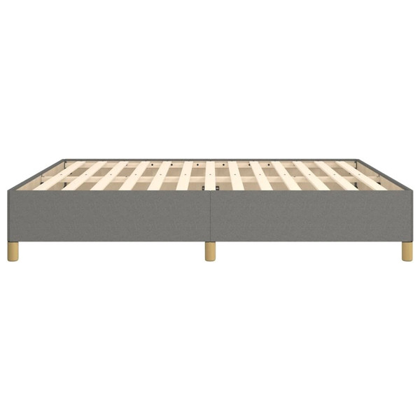 Bed Frame Dark Grey Polyester Fabric Double Bed Frame A949-347213