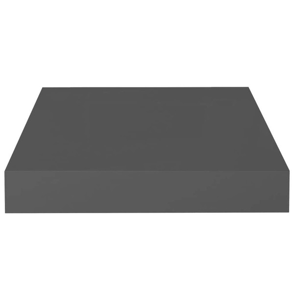 Wall Shelf Set of 2 High gloss gray Honeycomb MDF, Metal A949-323782
