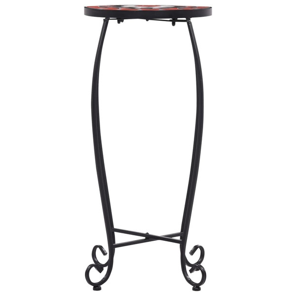 Table Set of 3 Terracotta and White Iron tube and ceramic tile A949-46704