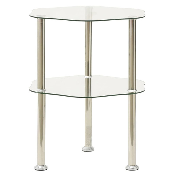 Side Table Transparent Tempered Glass Medium Modern Side Table A949-322790