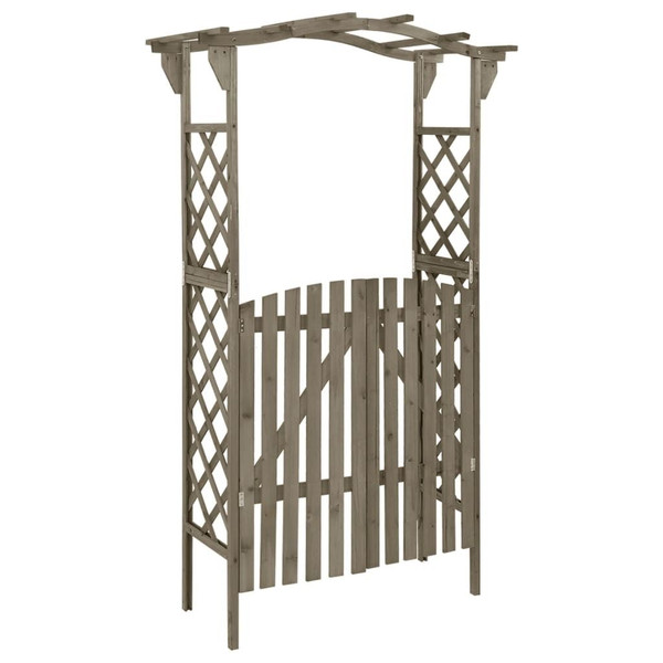 Pergola Grey Solid Firwood, Solid Pine Wood Large A949-316393