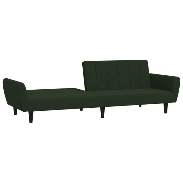 Sofa Bed Dark Green Velvet (100% polyester), Wood, Plastic Medium A949-375860
