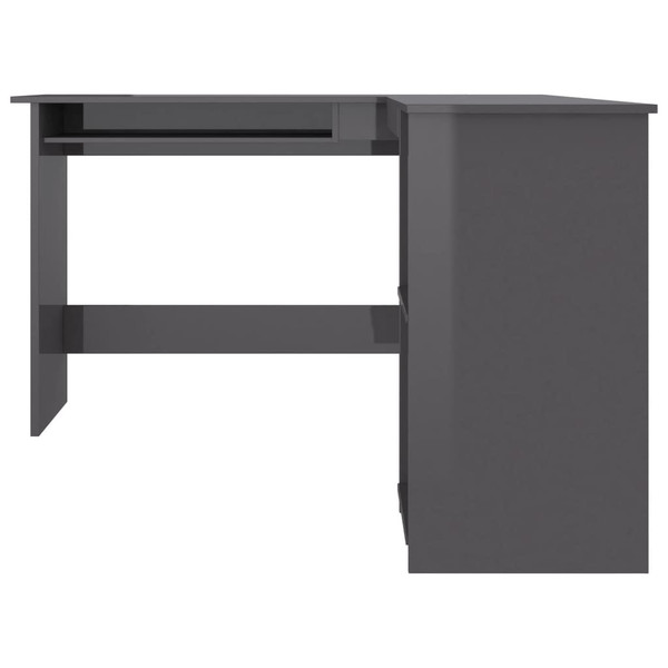 Corner Desk High gloss grey Engineered wood Sliding Components A949-800755