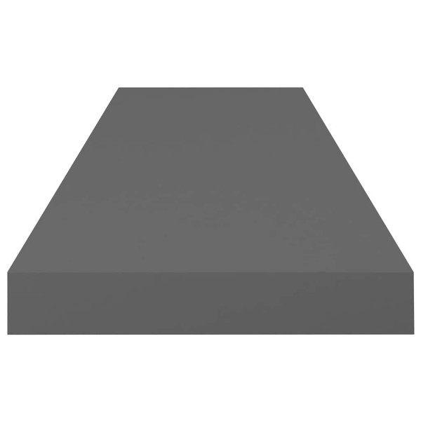 Wall Shelf High gloss grey MDF, metal 31.5 in long Wall Shelf A949-323793