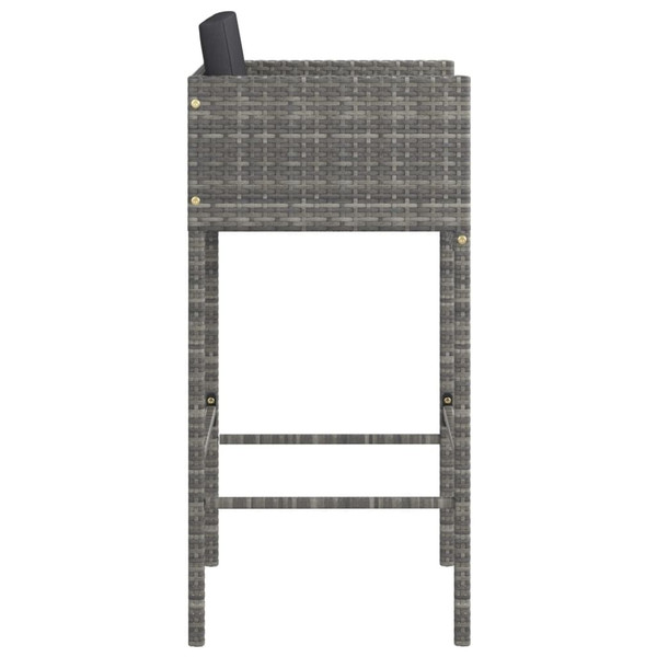 Bar Stool Set of 4 Grey Poly Rattan A949-316661