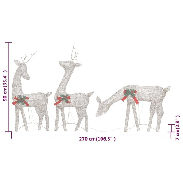 Christmas Reindeer Set of 6 Gold Fabric, Steel Medium A949-3154246